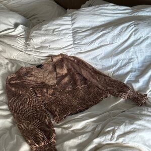 Lucy Paris Metallic Brown Top